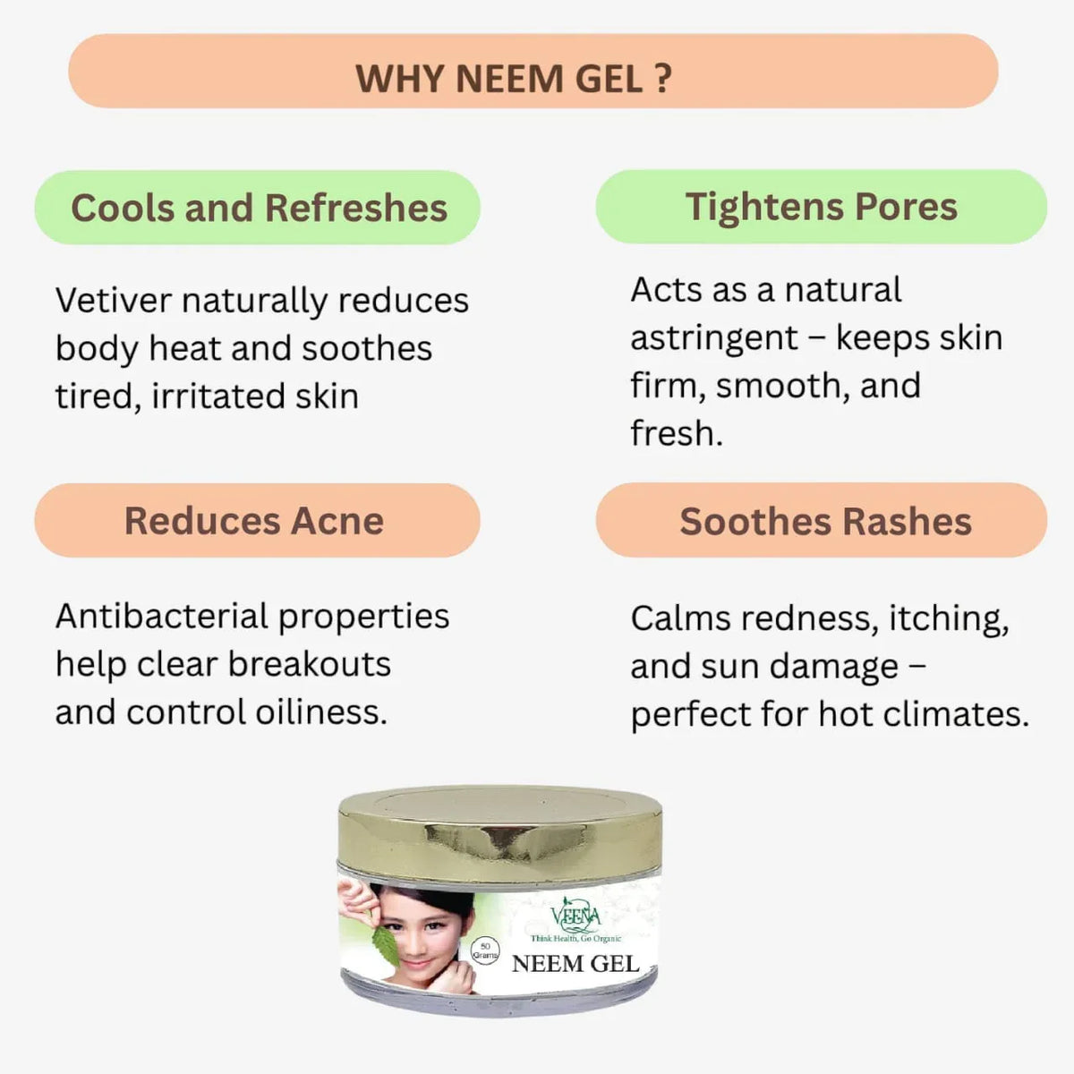 Veena Neem Gel - 50g (Pack of 2 ) - Orgoshops