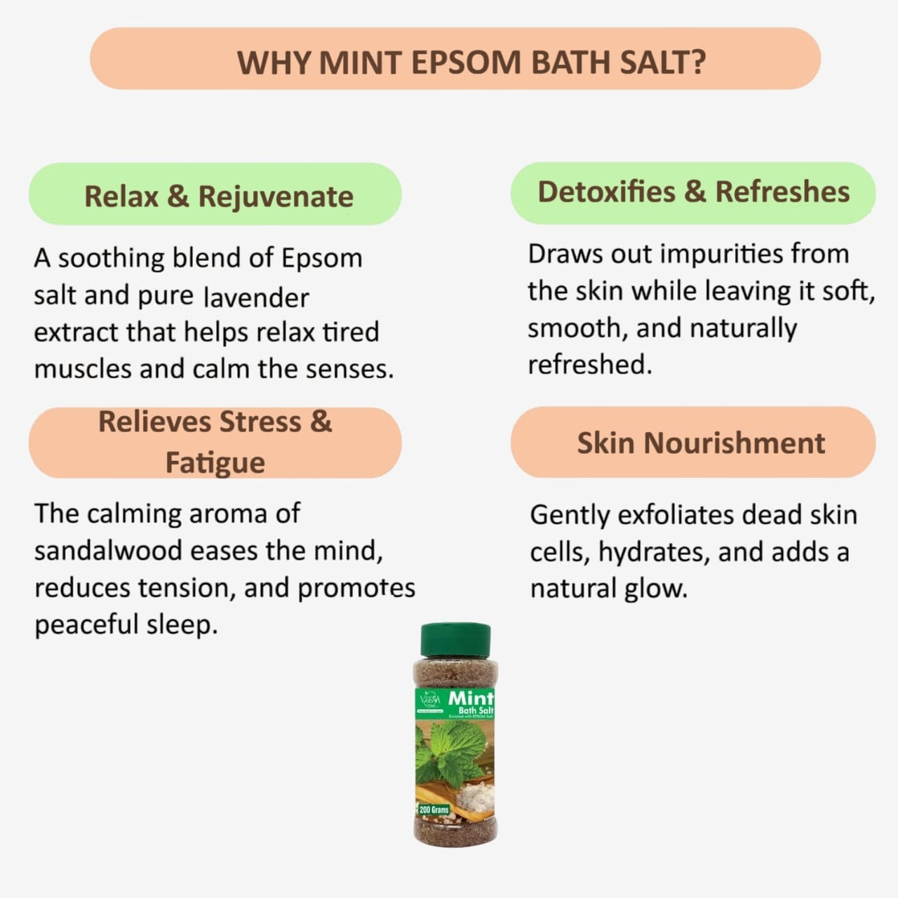 Veena Mint Epsom Bath Salt - 200g