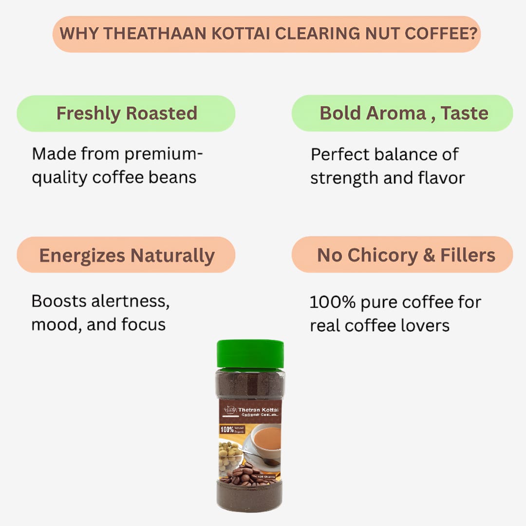 Veena  Theathaan Kottai Clearing Nut Coffee - 100g ( Pack of 2 )