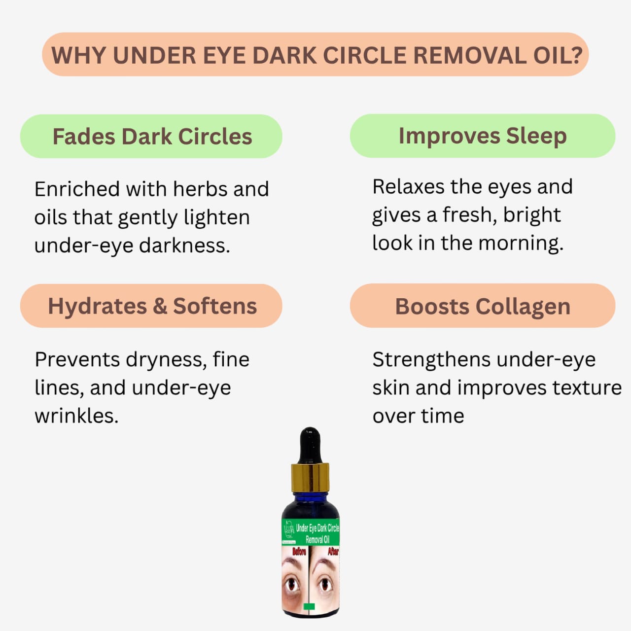 Veena Under Eye Dark Circle Removal Oil - 15ml