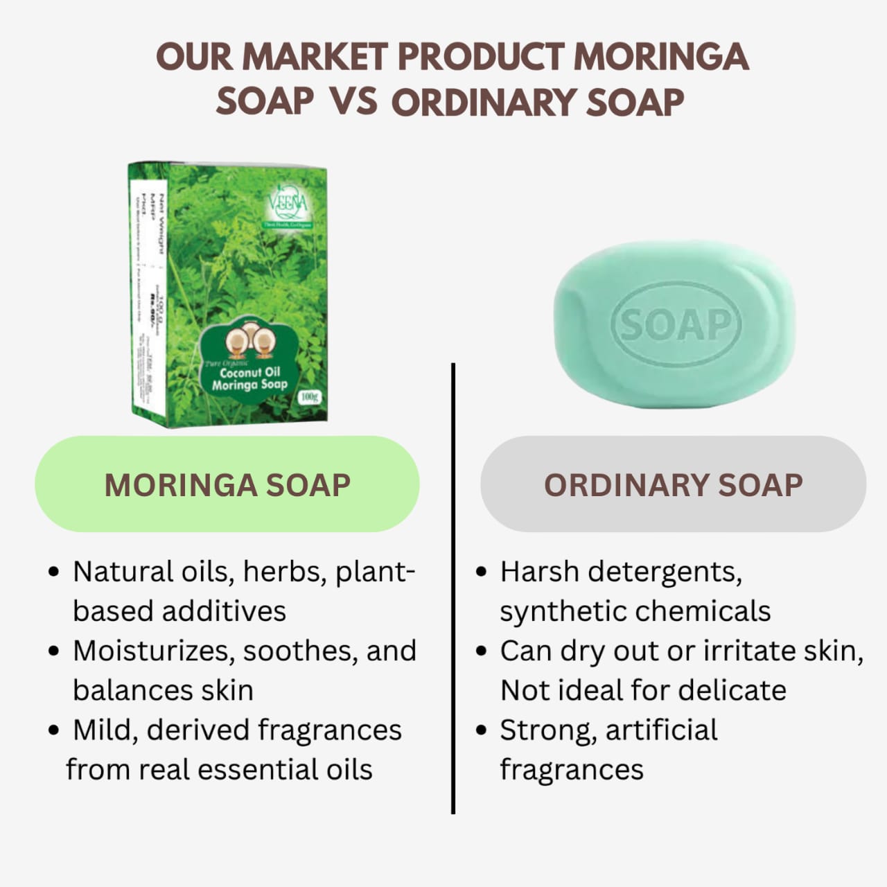 Veena Moringa Soap - 100g ( Pack of 2 )