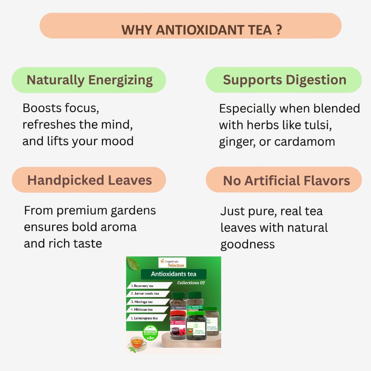 Veena Antioxidants Tea Collections 02 | Combos 5 Products box 430 grams