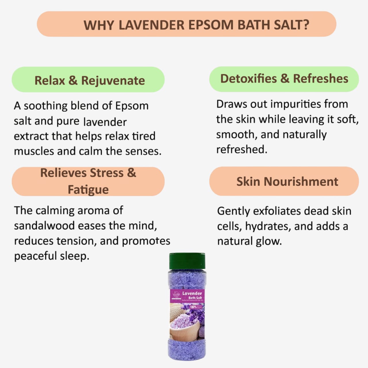 Veena Lavender Epsom Bath Salt - 200g