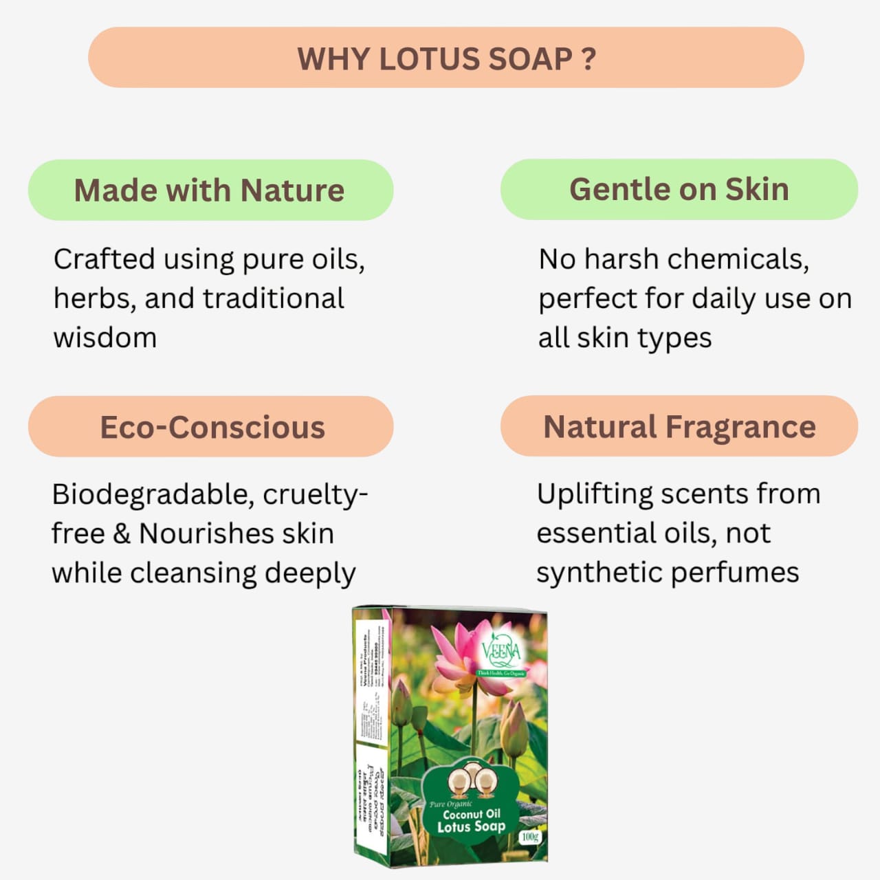 Veena Lotus Soap - 100g ( Pack of 2 )