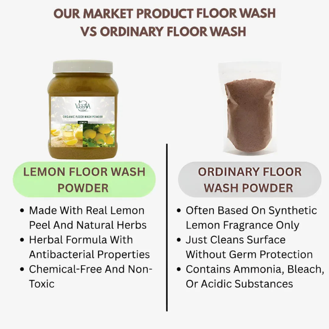 Veena Lemon Floor Wash powder - 400g - Orgoshops