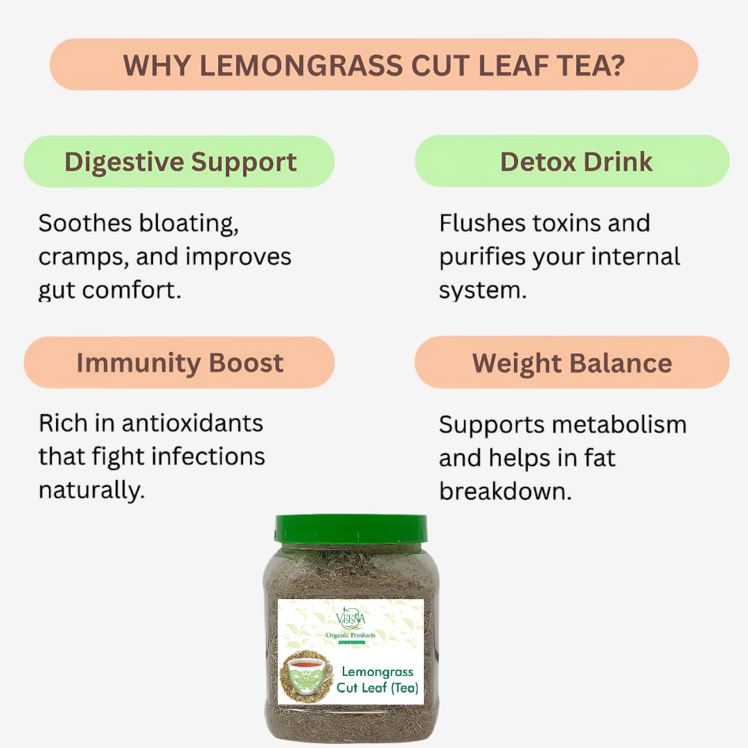 Veena Lemongrass Cut Leaf Tea - 75g ( Pack of 2 )