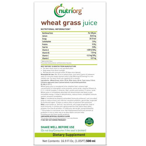 Nutriorg Wheatgrass Juice - 500ml