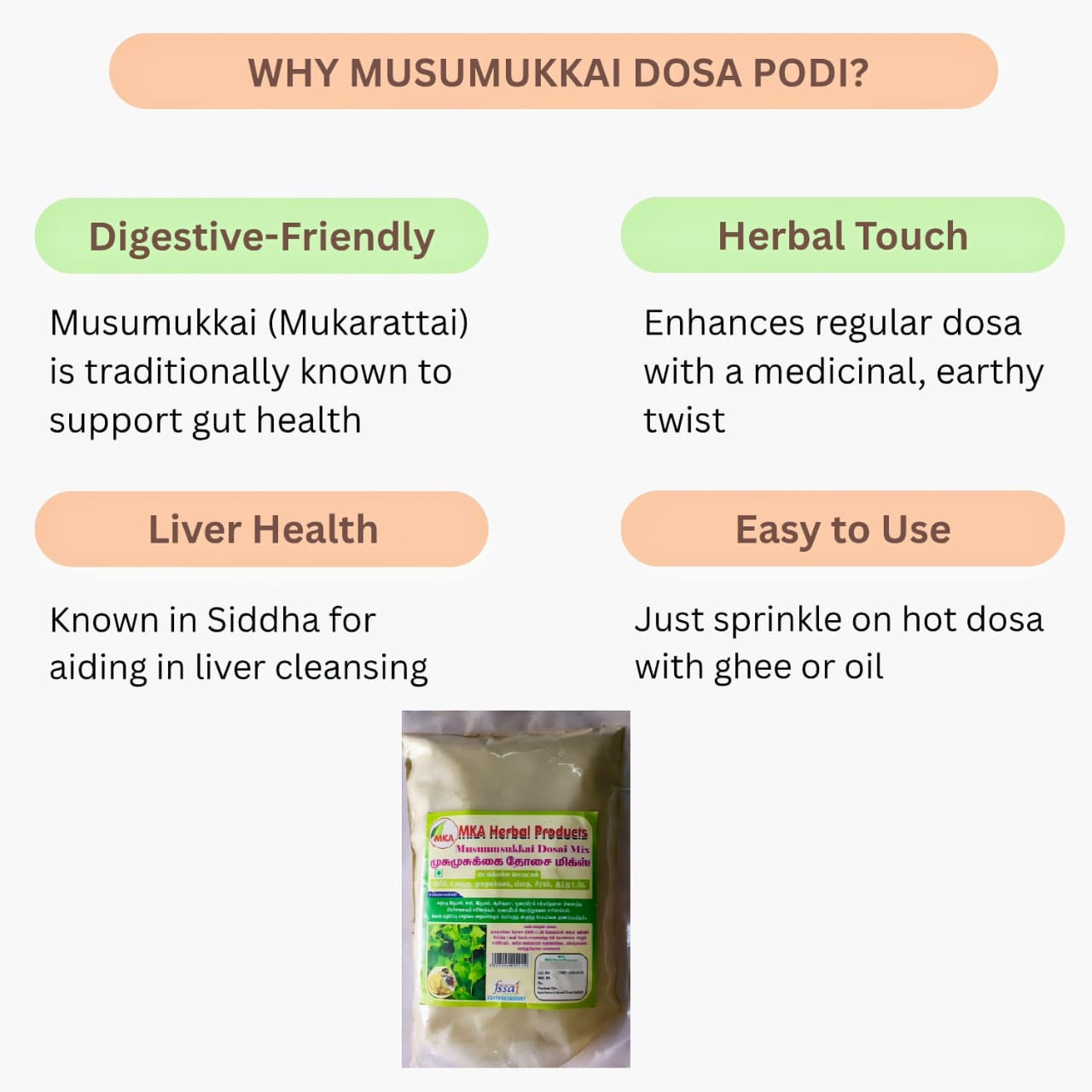 Why Musmukkai Dosa podi