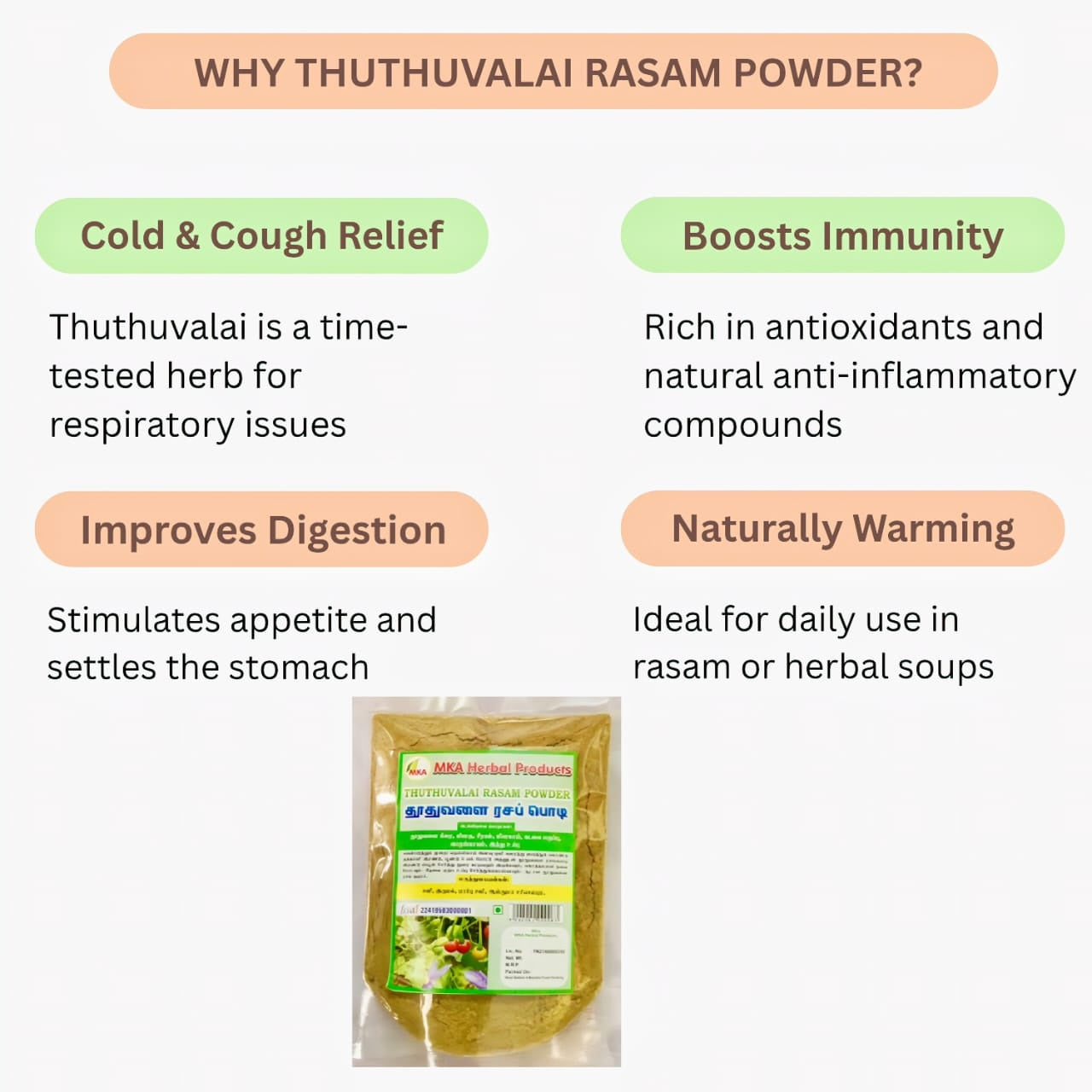 Why Thuthuvalai Rasam Powder