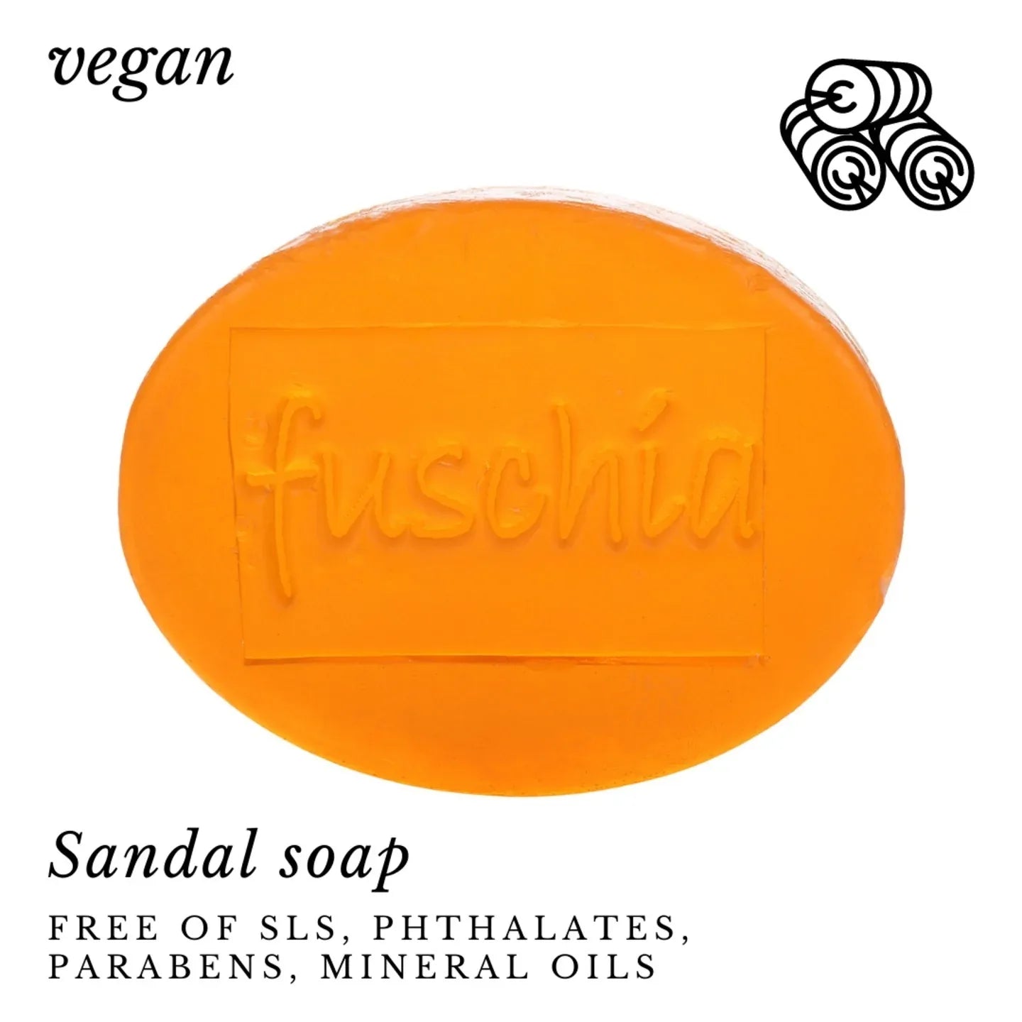 Fuschia - Sandal Natural Handmade Glycerine Soap - 100g - Orgoshops