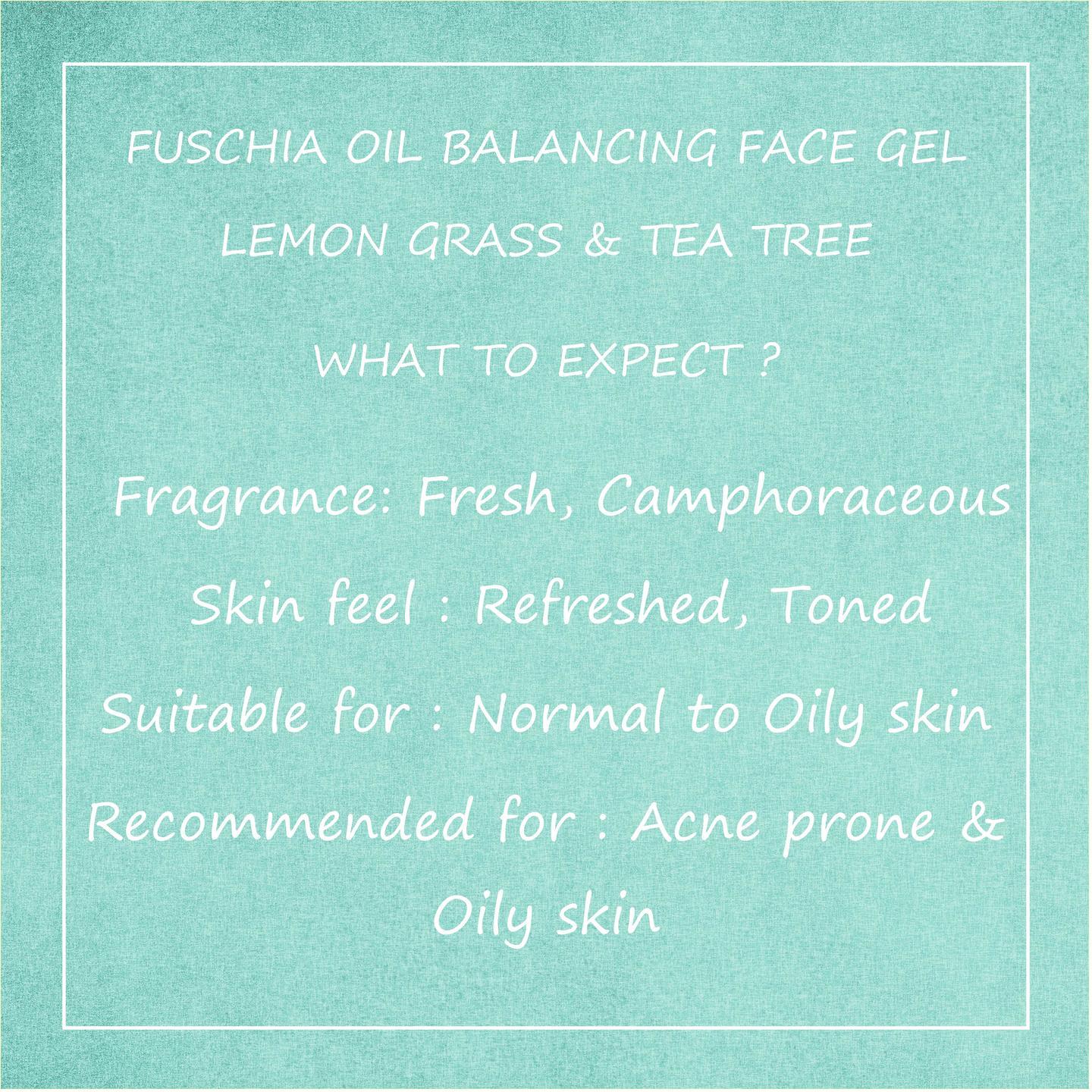 Fuschia Oil Balancing Face Gel - Lemongrass & Tea Tree - 50g