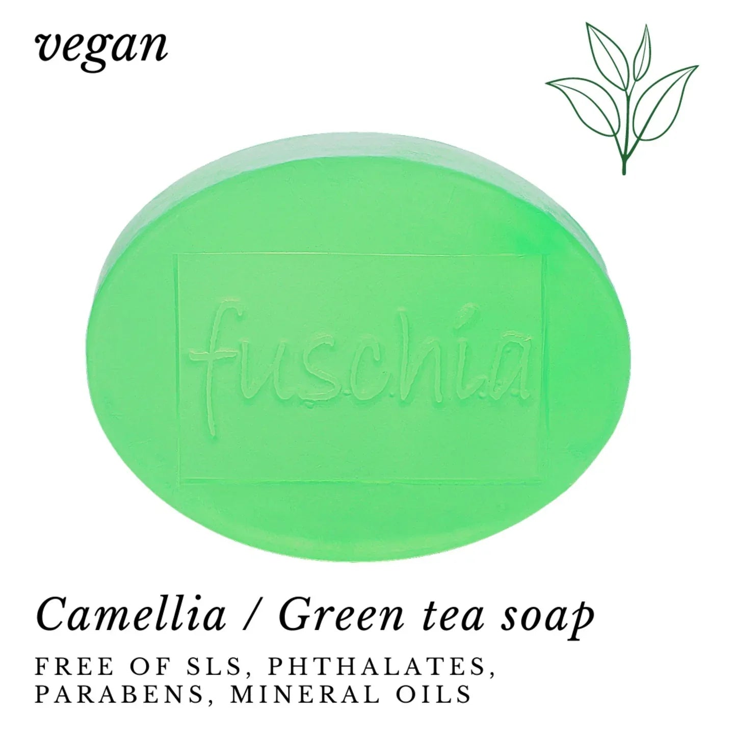 Fuschia - Camellia Natural Handmade Glycerine Soap (Green Tea) - 100g - Orgoshops