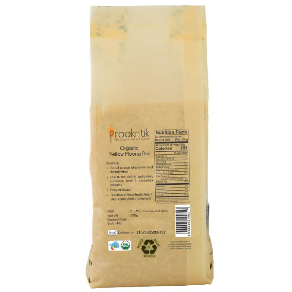 Praakritik Organic Yellow Moong Dal-1kg