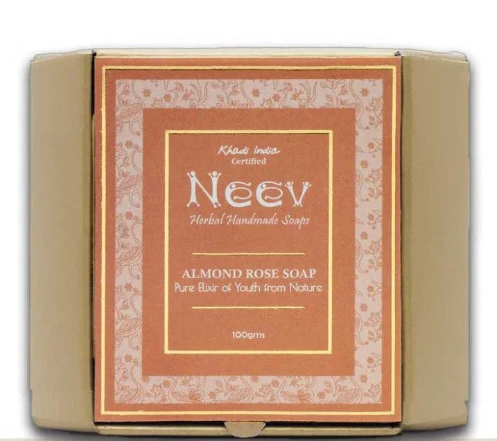 Neev Herbal Handmade Soaps Almond Rose Soap - 75g ( Set of 3 ) - Orgoshops