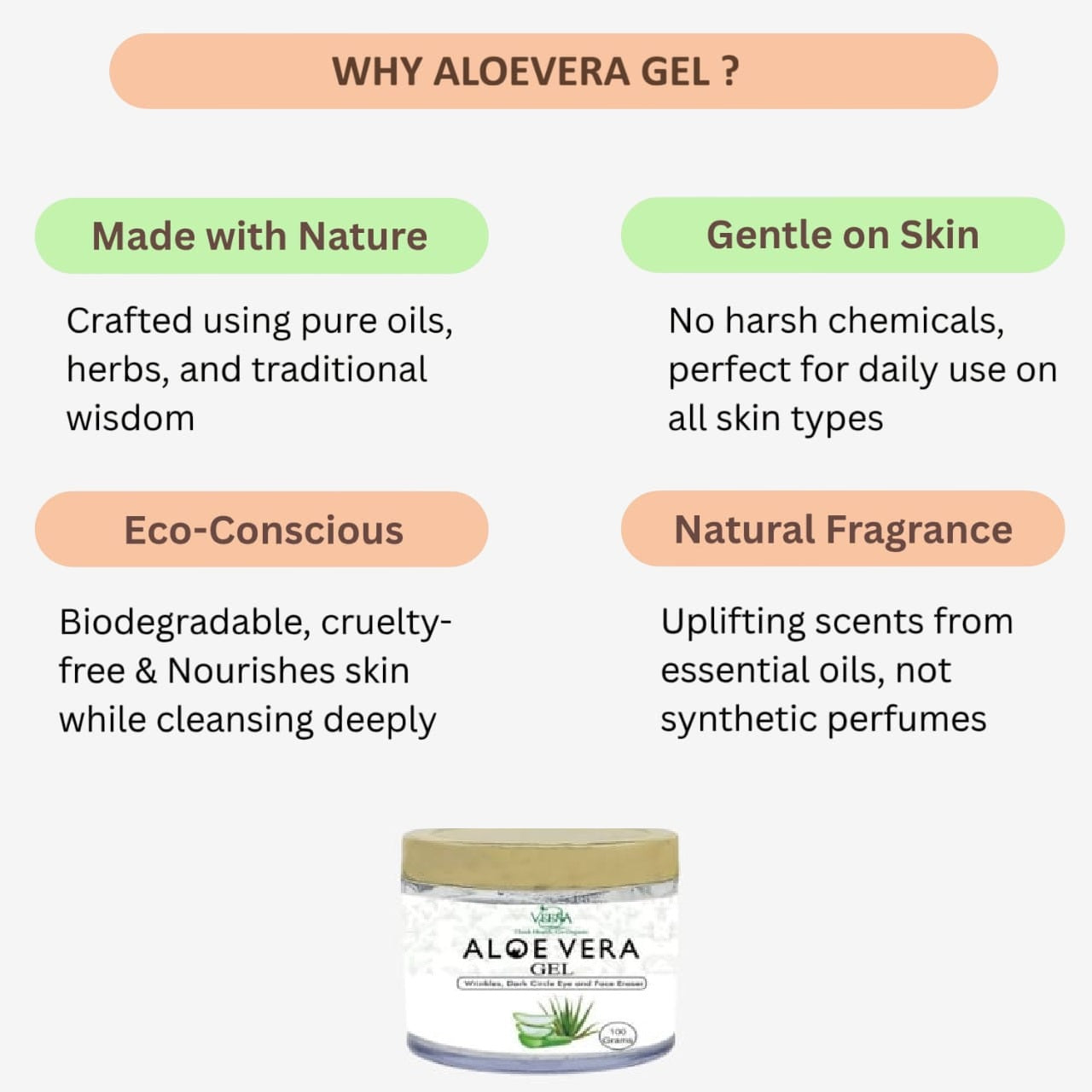 Veena Aloevera Gel - 100g (Pack of 2)