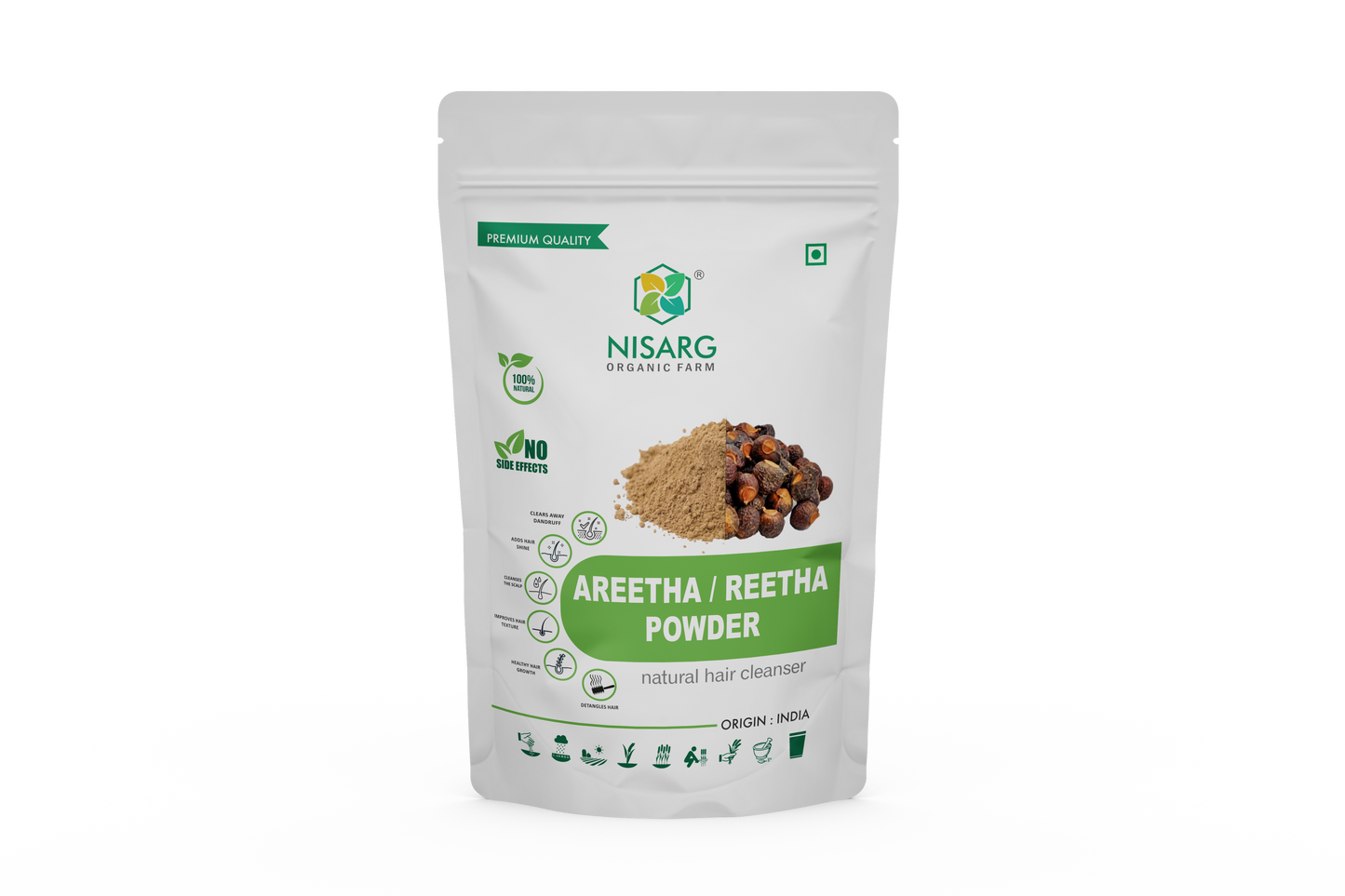 Nisarg Organic Farm Aretha/ Reetha/ Soapnut Powder