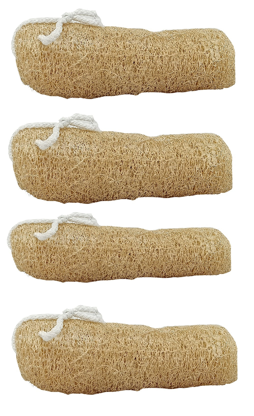 Veena Products Large Natural Bath Scrubber Whole Loofah Piece - 1 ( Pack of 4 )