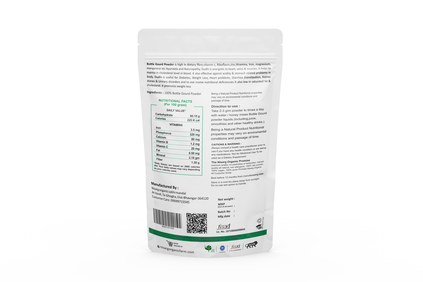 Nisarg Organic Farm Bottle Gourd Powder