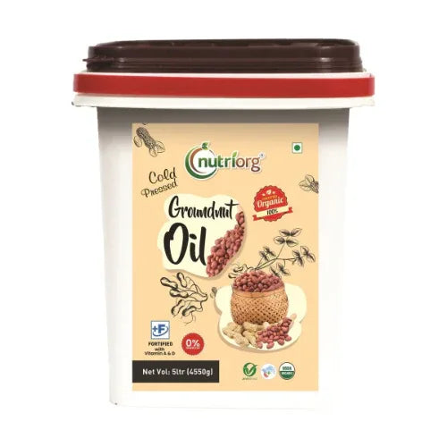 Nutriorgo Certified Organic Groundnut Oil - 5ltr - Orgoshops