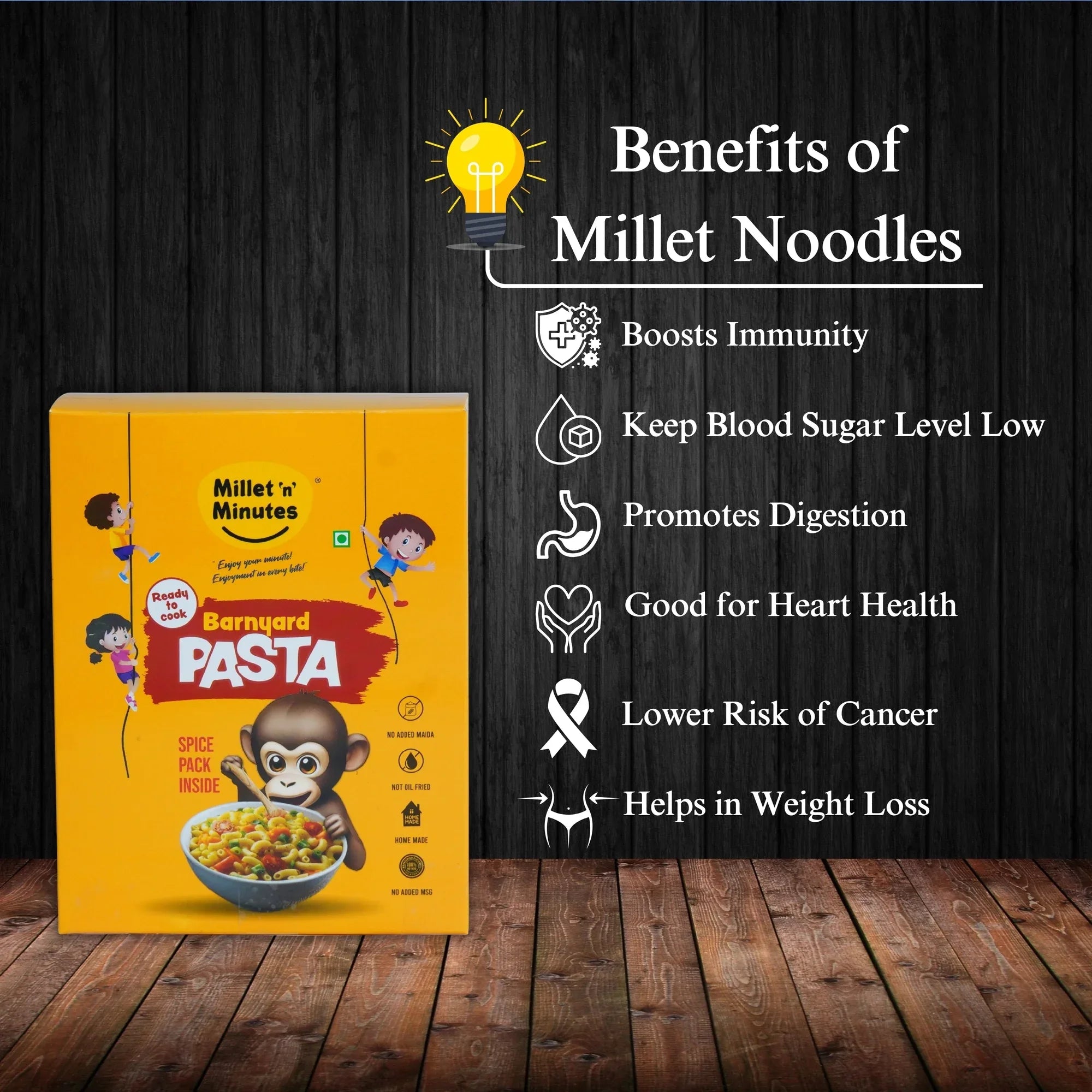 Millet 'n' MinutesMillet Pasta - Barnyard - 180 g (Pack of 2) - Orgoshops