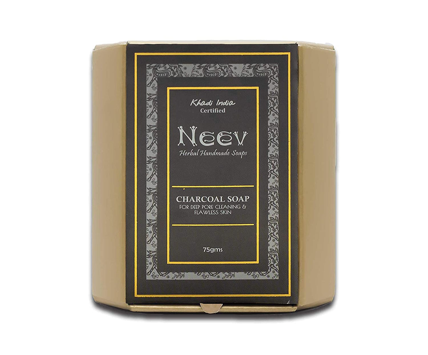 Neev Herbal Handmade Soaps Charcoal Soap - 75g ( Set of 3 )