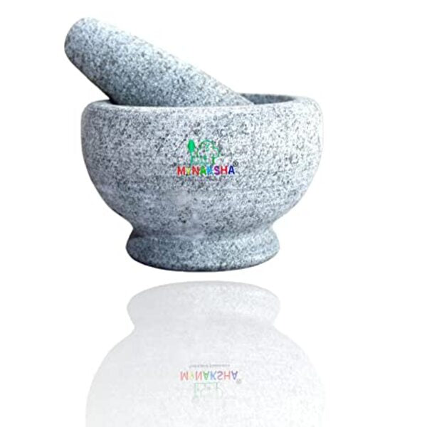 MYNAKSHA Mortar And Pestle Set Stone