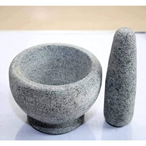 MYNAKSHA Mortar And Pestle Set Stone