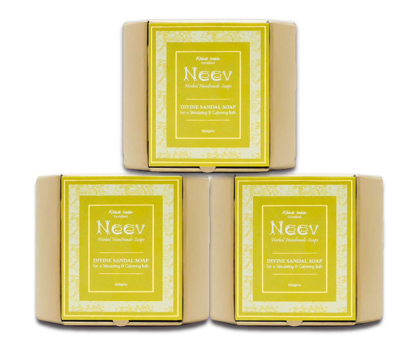 Neev Herbal Handmade Soaps Divine Sandalwood Soap - 100g ( Pack of 3 )