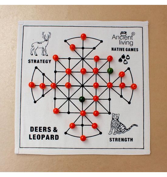 Anciant living Deer's and Leopard's Board Game