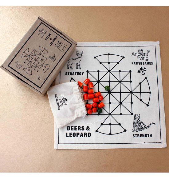 Anciant living Deer's and Leopard's Board Game