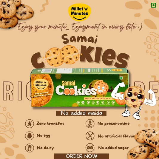 Millet 'n' Minutes Little Millet / Saamai Cookies - 50 g (Pack of 3)