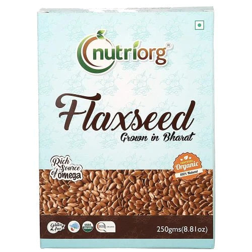 Nutriorgo Certified Organic Flaxseed Raw - 250g ( Pack of 2 )