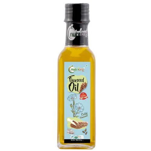 Nutriorgo Certified Organic Flaxseed Oil - 100ml (Pack of 2 ) - Orgoshops