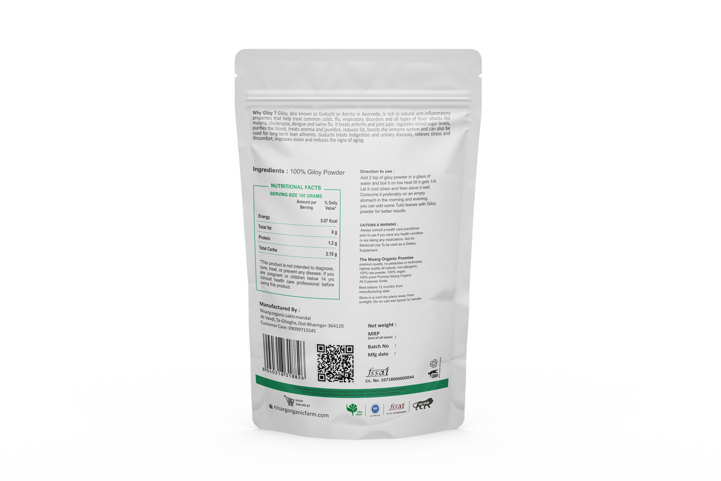 Nisarg Organic Farm Giloy Powder