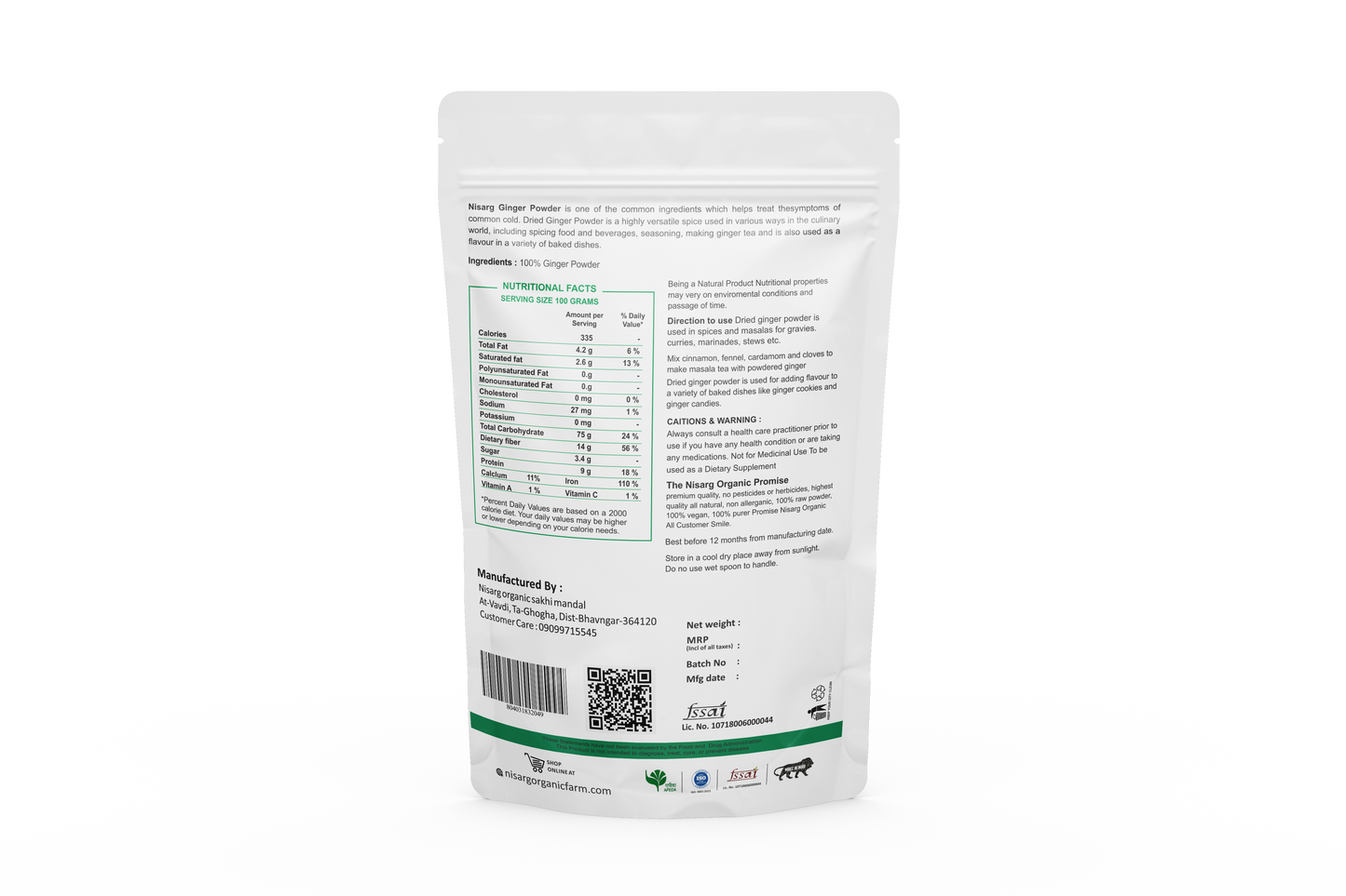 Nisarg Organic Farm Ginger Powder