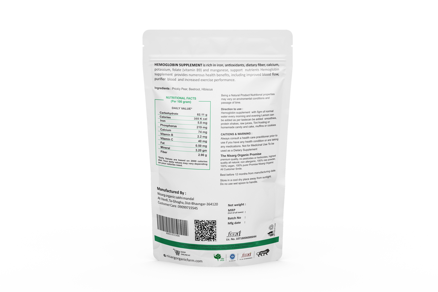 Nisarg Organic Farm Hemoglobin Supplements Powder