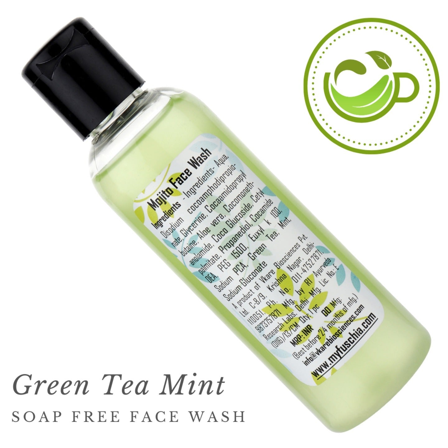 Fuschia Mojito Green Tea Mint Soap Free Face Wash - 100ml