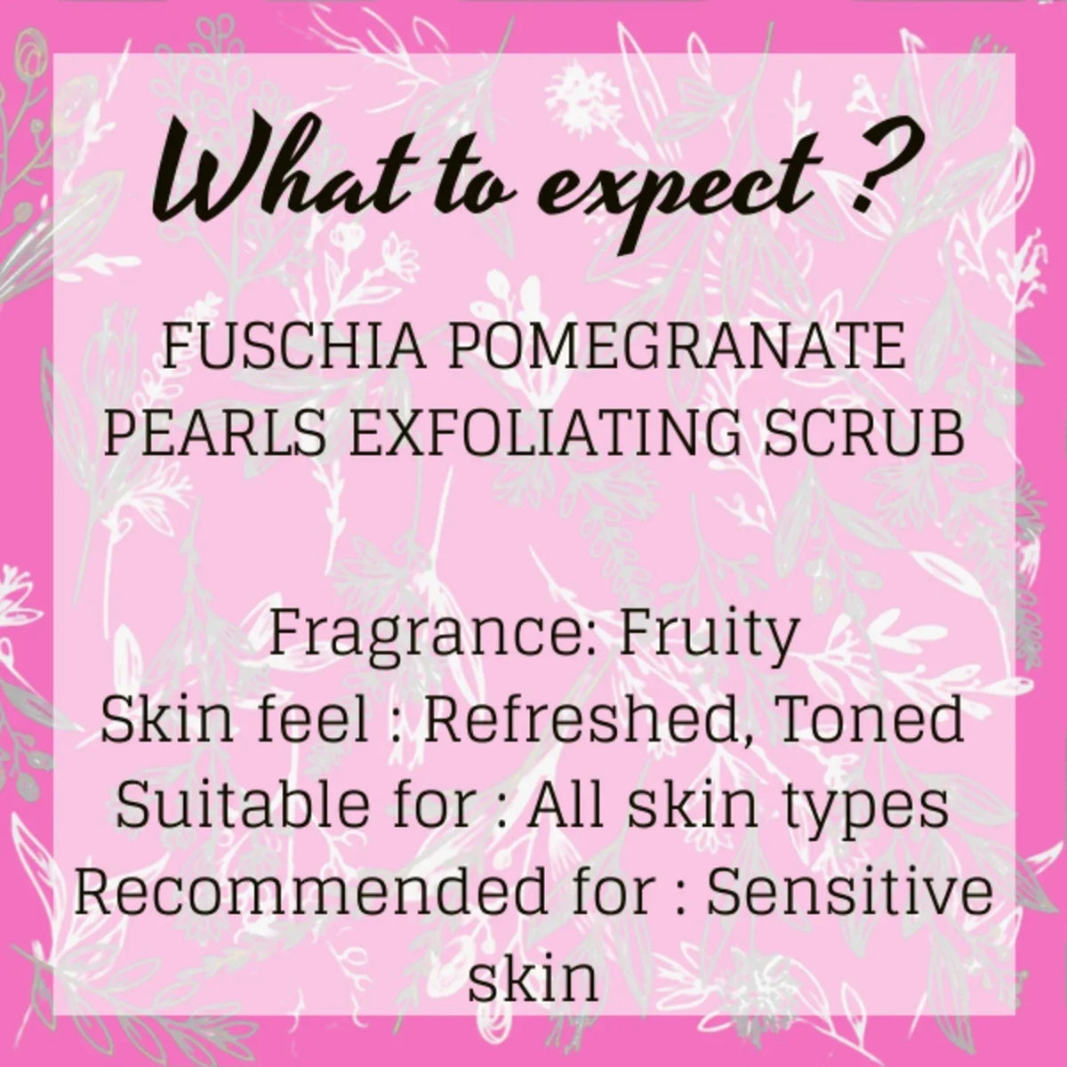 Fuschia - Pomegranate Pearls - Face & Body Exfoliating Scrub - 100g - Orgoshops