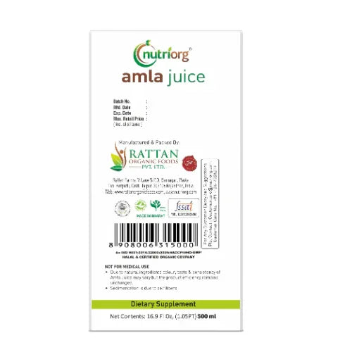 Nutriorg Amla Juice - 250 ml ( Pack of 2) - Orgoshops