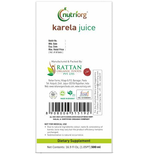 Nutriorg Karela Juice - 500ml