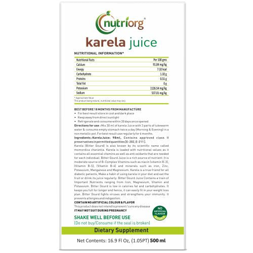 Nutriorg Karela Juice - 500ml