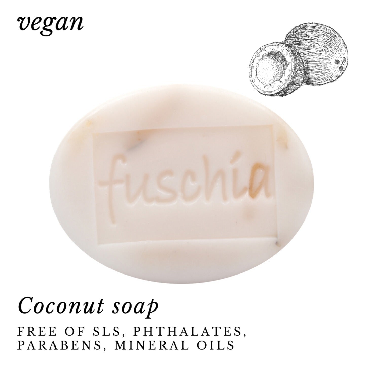 Fuschia - Coconut Natural Handmade Herbal Soap - 100g