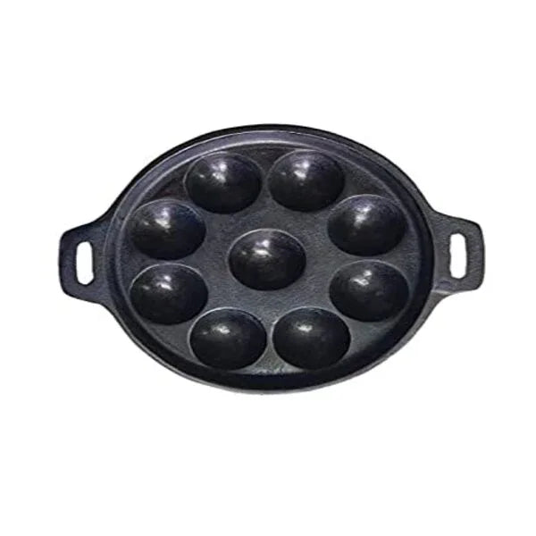 Naksha Cookwares, Premium Cast Iron Paniyaram Chatti 9pit - Orgoshops