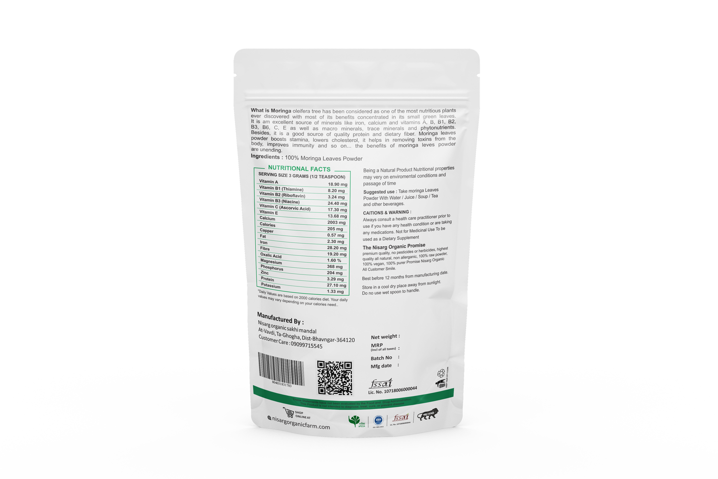 Nisarg Organic Farm Moringa Leaf Powder