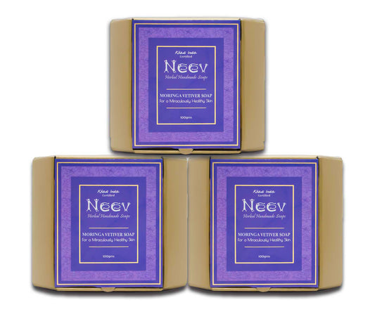 Neev Herbal Handmade Soaps Moringa Vetiver Soap, 100g ( Pack of 3 )