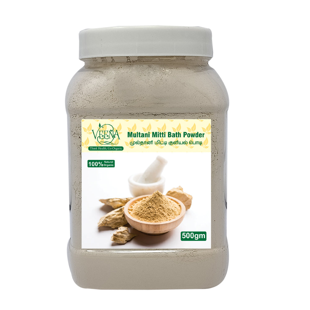 Veena products Multani mitti Organic Luxury Bath Powder - 500g ( Pack of 2 )