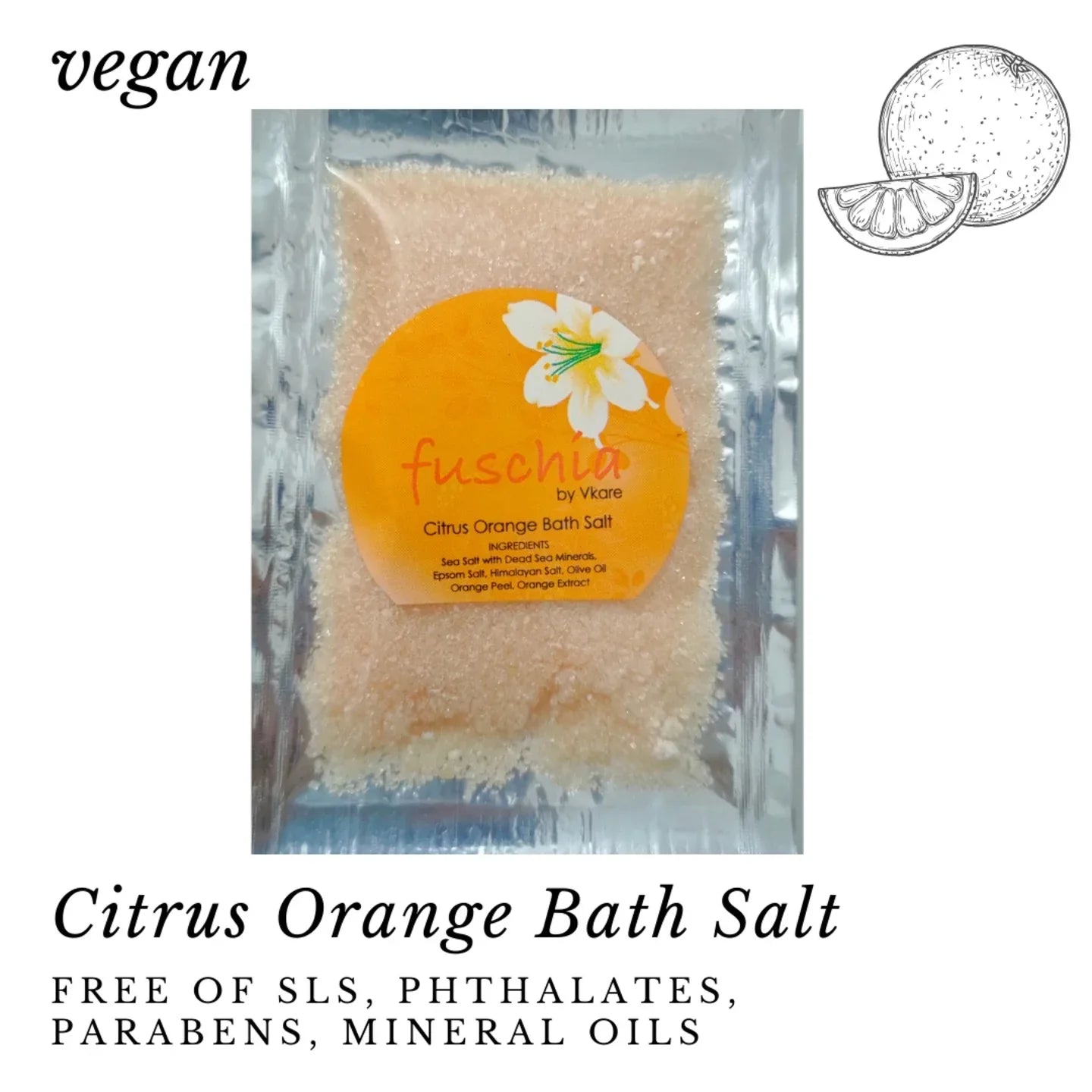 Fuschia - Citrus Orange Bath salt - 15 gms(PACK OF 3) - Orgoshops