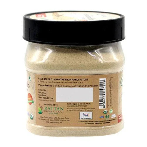 Nutriorg Certified Organic Ashwagandha Powder - 200g - Orgoshops