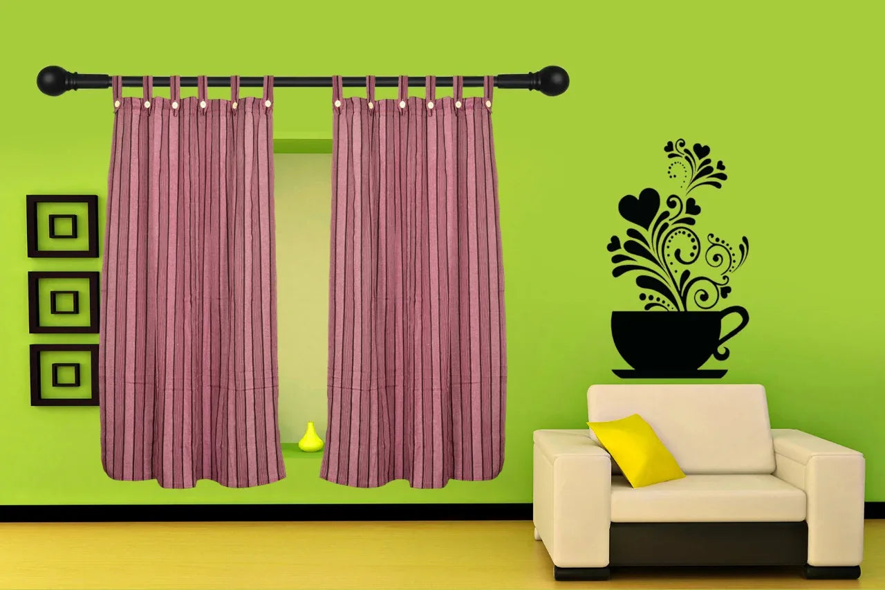 Yuktha Cotton Loop Window Curtain. (2 pieces) - Orgoshops