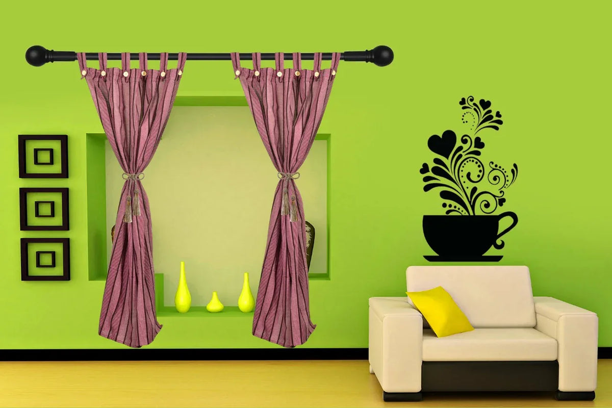 Yuktha Cotton Loop Window Curtain. (2 pieces) - Orgoshops